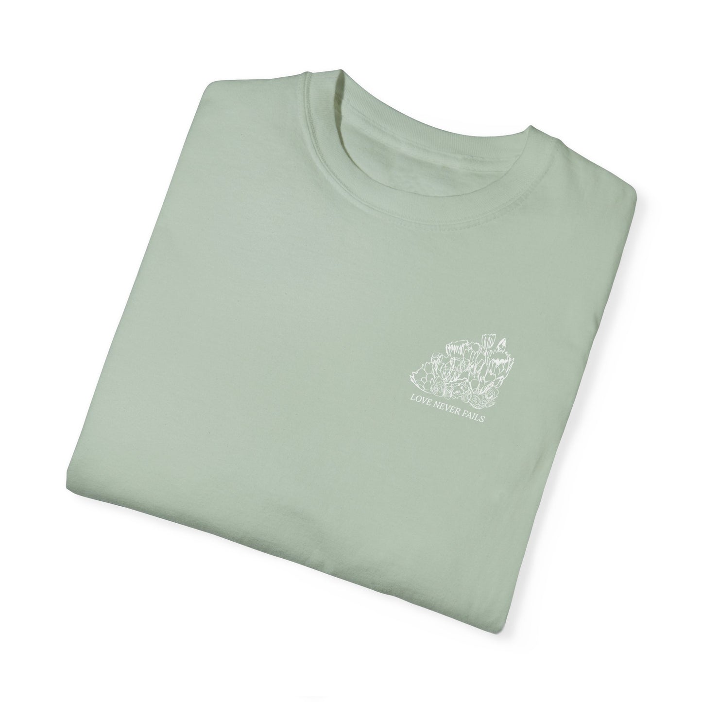 LOVE NEVER FAILS Tee (solid colors)