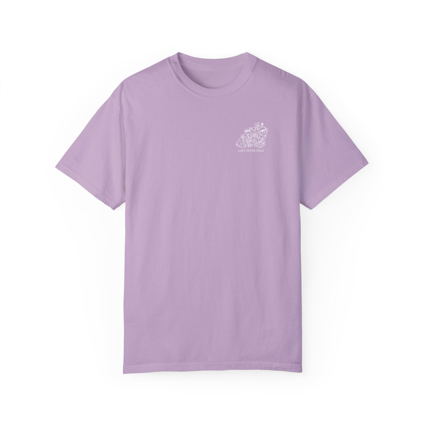 LOVE NEVER FAILS Tee (solid colors)