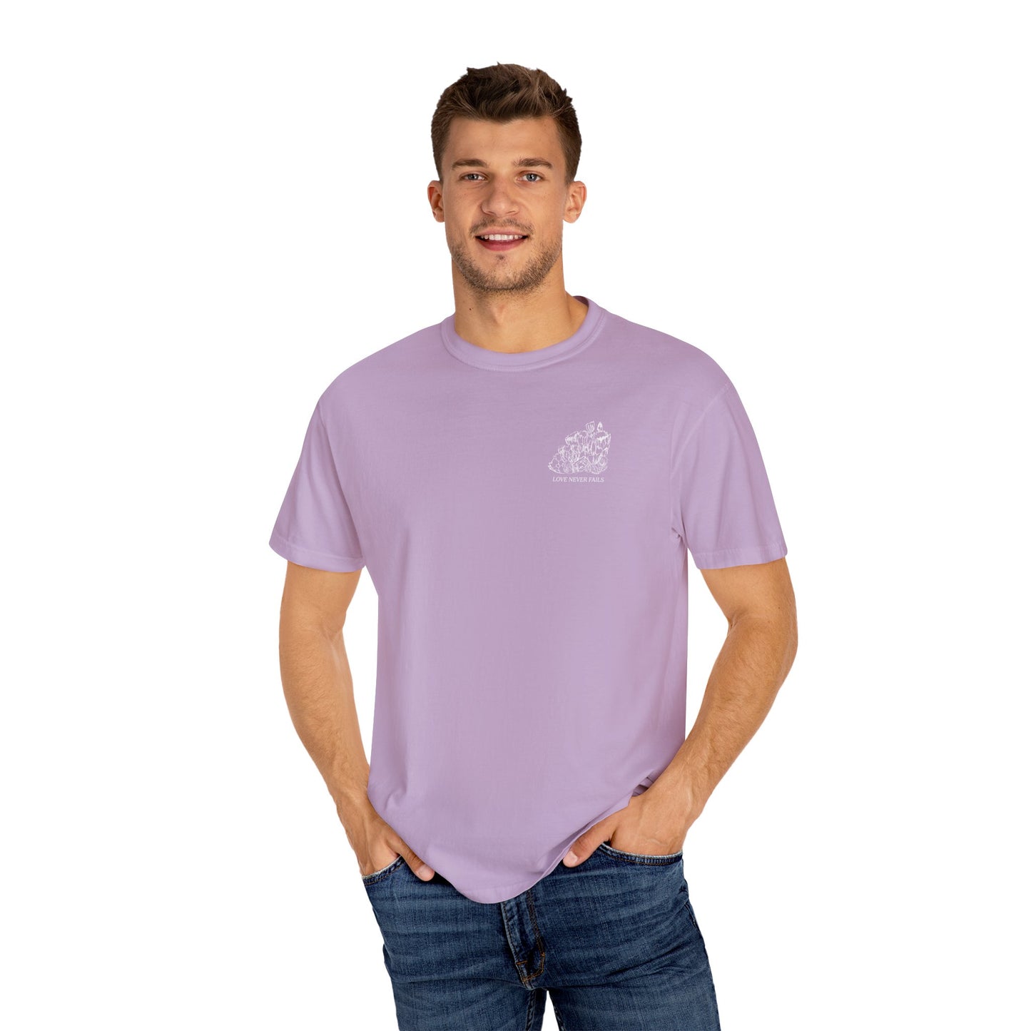 LOVE NEVER FAILS Tee (solid colors)