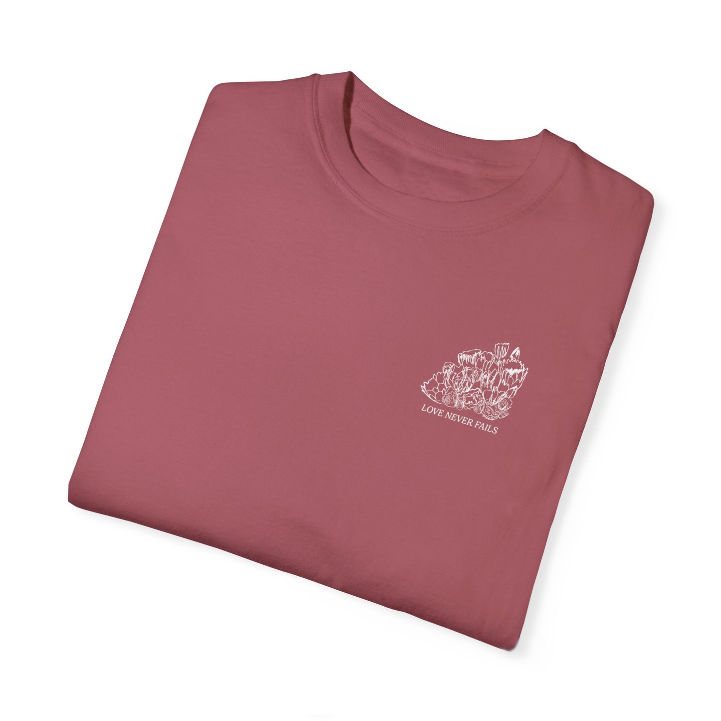 LOVE NEVER FAILS Tee (solid colors)