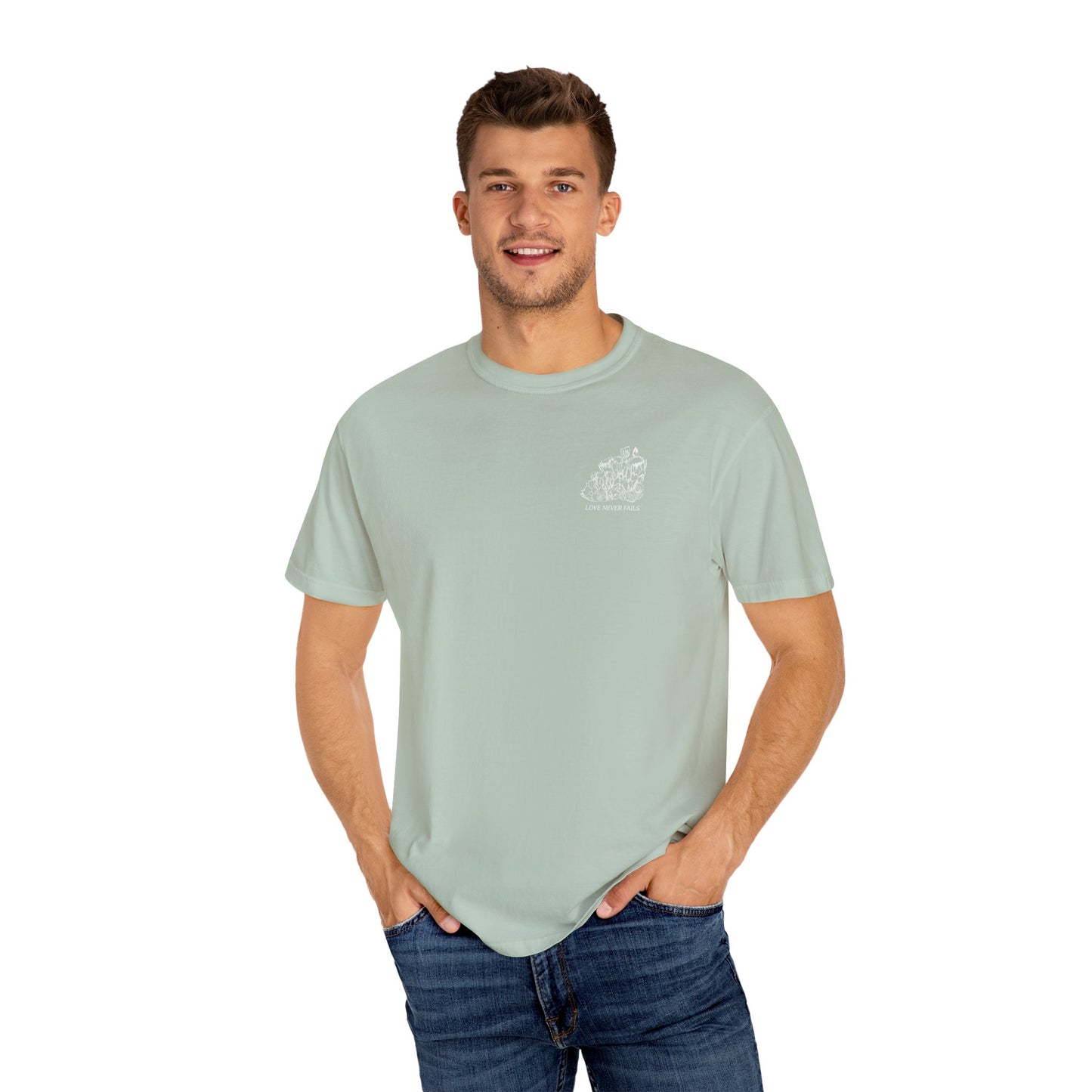 LOVE NEVER FAILS Tee (solid colors)