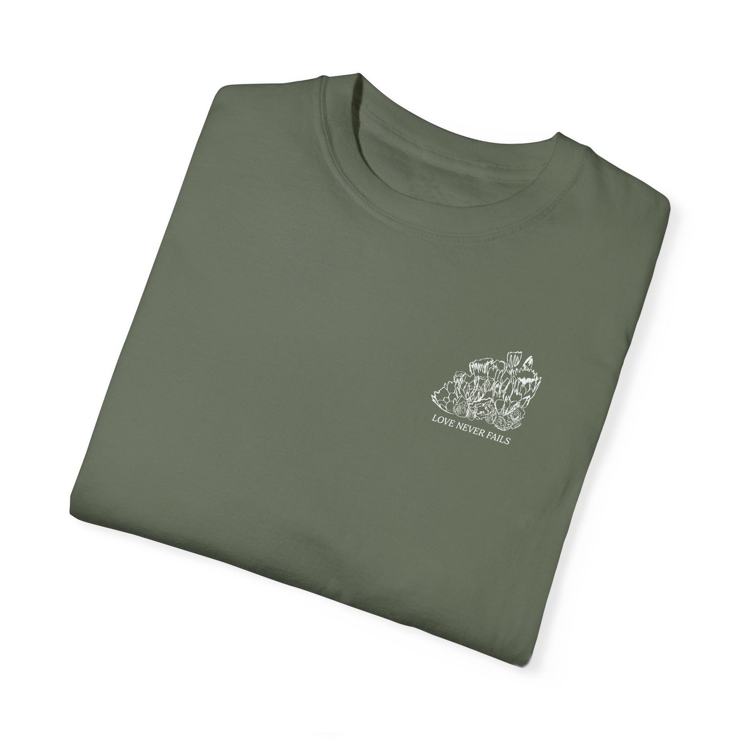 LOVE NEVER FAILS Tee (solid colors)