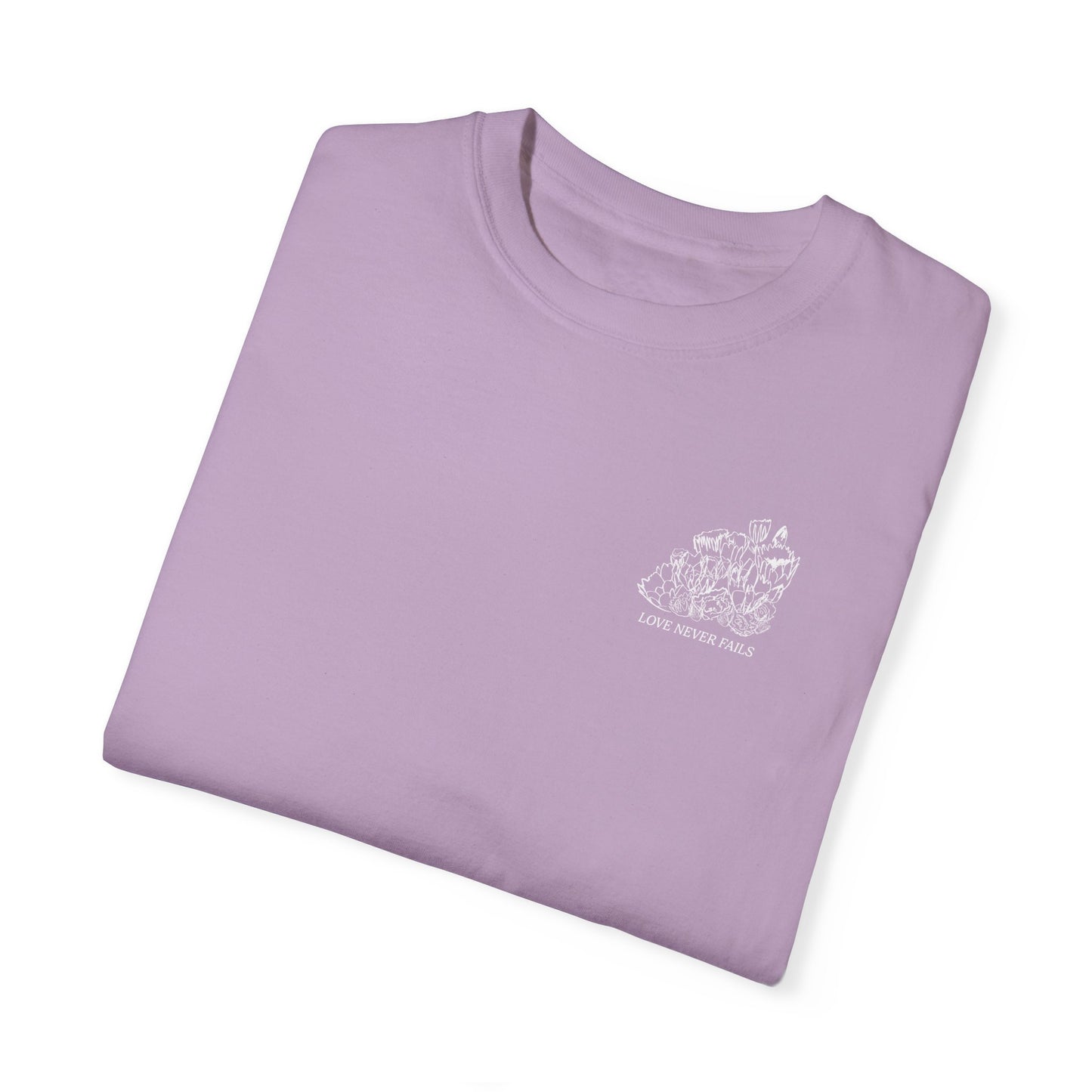 LOVE NEVER FAILS Tee (solid colors)