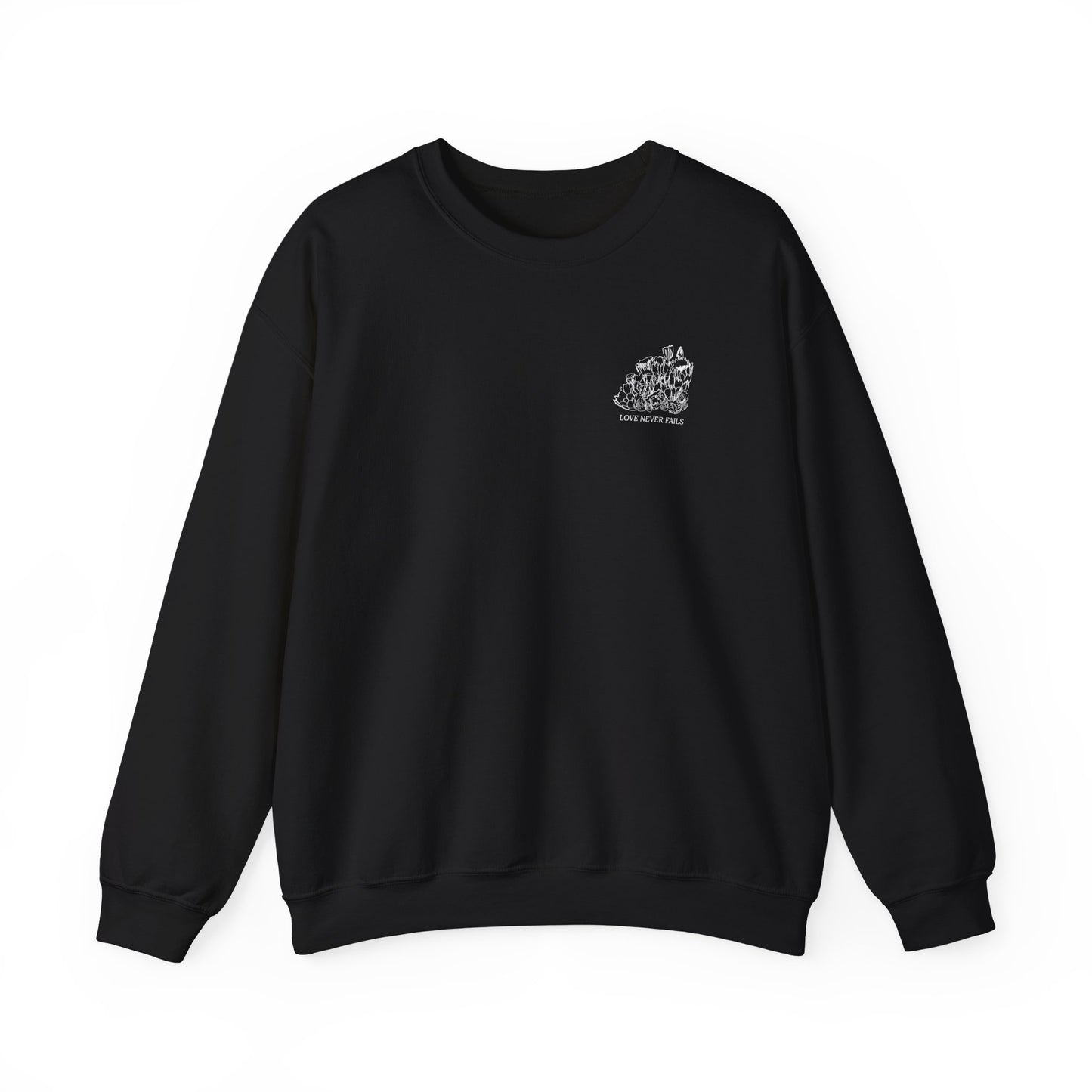 LOVE NEVER FAILS Unisex Heavy Blend™ Crewneck Sweatshirt